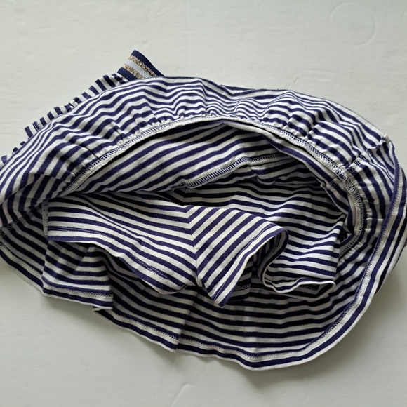 Boden Striped Navy and White Tiered Ruffle Skort - Picture 9 of 10